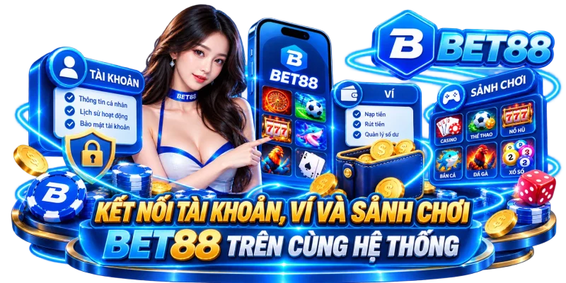 Kết Nối Tài Khoản, Ví Và Sảnh Chơi BET88 Trên Cùng Hệ Thống